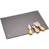 Artesa Artesà Set Tagliere / Vassoio in Ardesia Naturale e 3 Coltelli da Formaggio in Acciaio Inossidabile e Legno d'Acacia, Confezione Regalo Inclusa, 4 Pezzi