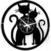 Instant Karma Clocks Orologio da Parete in Vinile Idea Regalo Vintage Handmade Coppia Cats Gatto Gatti