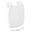 InterDesign iDesign Power Lock Specchio da barba, Specchio da trucco rettangolare in plastica resistente con due potenti ventose, trasparente