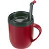 zyliss E990002 Hot Mug Caffettiera, Plastico, Silcone, Rosso, Tazza da Caffè da Viaggio Isolata, Filtro per Caffè Macinato, Tazza Con Coperchio, Lavabile in Lavastoviglie