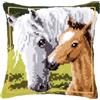 VERVACO Kit Cuscino Punto Croce Coppia Cavalli Set Ricamo Principianti Cuscini Gobelin Decorativi ca. 40 x 40 cm Accessori per Lavoretti Creativi DIY Casa Decor Hobby Adulti Cross Stitch