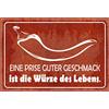 Schatzmix Blechschild Spruch Eine Prise guter Geschmack Metallschild 20x30 Deko Tin Sign Targa di Metallo da Parete, Lamiera, Multicolore, 20x30 cm