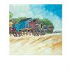 art L' Arte Gruppo cabine da Spiaggia Estate Stuart Roy (II) - Stampa Artistica 40 x 40 cm, Carta, Multicolore, 40 x 40 x 1.3 cm