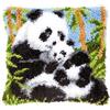 VERVACO Kit Latch Hook Cuscino ORSI Panda Kit Gancio di Chiusura Tappeto ca. 40 x 40 cm Set Ricamo Principianti Casa Decorazioni attività Creative Adulti Hobby Rilassanti Gobelin Cuscino
