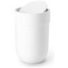 Umbra Touch Cestino con Coperchio, 6 Litri, Bianco | Linee curve, design compatto, adatta a bagno e ufficio, plastica riciclata