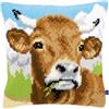VERVACO Kit Cuscino Punto Croce Mucca Set Ricamo Principianti Cuscini Gobelin Decorativi ca. 40 x 40 cm Accessori per Lavoretti Creativi DIY Casa Decor Hobby Adulti Cross Stitch