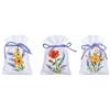 VERVACO Kit Punto Croce Contato SET DI 3 FIORI E LAVANDA Sacchetti Bomboniere Da Ricamare Punto Croce ca. 8 x 12 cm Set Fai Da Te Creativo Adulti Ricamo Casa Decorazioni Per Lavoretti Creativi