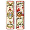 VERVACO Kit Punto Croce Segnalibri Contato Gufi di Santa Set da 2 Segnalibri Punto Croce da Ricamare 6 x 20 cm Set Fai da Te Creativo Adulti Ricamo Accessori per Lavoretti Creativi