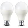 Amazon Basics Lampadina LED B22, 14W (equivalenti a 100W), Luce Bianca Calda, Dimmerabile- confezione da 2