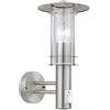 Eglo Lisio Lampada da Esterno a 1 Luce, Attacco E27. IP44. in Acciaio Inox, Argento, Vetro Trasparente
