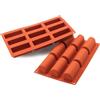silikomart | SF130 Stampo in Silicone per Monoporzioni Midi BÛCHE, Antiaderente, 9 Monoporzioni, Confezione da 1 Stampo per Dolci, 84 x 32 mm, h 35 mm, Made in Italy