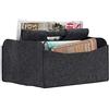 Relaxdays Cesto Portariviste, Feltro HLP 22 x 32 x 29 cm, 2 Scomparti, Manico, Stand Portagiornali Pieghevole Antracite
