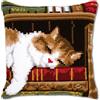 VERVACO Kit Cuscino Punto Croce Gatto Set Ricamo Principianti Cuscini Gobelin Decorativi ca. 40 x 40 cm Accessori per Lavoretti Creativi DIY Casa Decor Hobby Adulti Cross Stitch