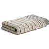 Möve Eden - Asciugamano a righe orizzontali con orlo tubolare, 50 x 100 cm, in 80% cotone, 20% lino, colore: Naturale/Nero