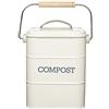 KitchenCraft Living Nostalgia Compostiera da Cucina, Metallo, 16,5 x 12 x 24cm, Crema Anticata