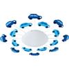 Eglo La plafoniera Viki 1, lampada da parete a uno punto luce per la stanza dei ragazzi, plafoniera in acciaio, blu, satinato, bianco, E27