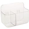 Addis Invisifix Porta spazzolino 2 vano portaoggetti, Traslucido, 9.5 x 14 x 18 cm