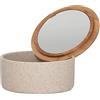 Sealskin Grace Portagioie, Marmo Colato, Legno, Sabbia del deserto, 13.3 x 6.5 x 13.3 cm