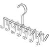 InterDesign Organizer armadio con 14 ganci, Portacravatte piccolo in metallo cromato, Porta cinture ideale per cravatte e accessori, argento