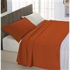 Italian Bed Linen Completo Letto Natural Color, 100% Cotone, Marrone (Terra/Panna), Singolo