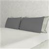 Italian Bed Linen Coppia Federe Max Color 100% cotone, misura federa 50x80 cm con patella interna, Tinta Unita - GRIGIO FUMO