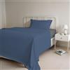 Italian Bed Linen COMPLETO LETTO PIAZZA E MEZZA NATURAL COLOR 100% Cotone - Prodotto in Italia - Sopra 180x300 cm, Sotto 120x200 cm, Federa 50x80 cm Tinta Unita - DoubleFace - Avio/Fumo