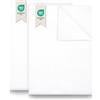 GREEN MARK Textilien GREEN MARK Set di 2 lenzuola piane - 100% cotone, senza angoli elasticizzati, morbide e facili da lavare - Bianco, 250x150 cm