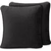 Amago Set di 2 Copricuscini, Effetto Cashmere, 50 x 50 cm - Nero