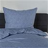 Bierbaum - Biancheria da Letto in Cotone makò Satinato, Copripiumino da 135 x 200 cm e Federa da 80 x 80 cm, Cotone, Oceano, 135 x 200 cm