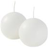 Cereria Di Giorgio - 6 Candele Sfera - Diametro 6 cm - Colore Bianco Cloud - Durata 15 Ore - Non profumate