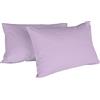 Italian Bed Linen Max Color Coppia di Federe Tinta Unita, 100% Cotone, Lilla, 52 x 82 cm