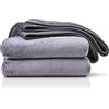 Amago, Coperta in microfibra morbida, sensazione simile al cashmere, 180 x 220 cm, colore antracite