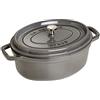 STAUB Cocotte Casseruola Ovale, Ghisa, Grigio Grafite, 23 cm