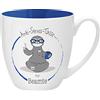 GRUSS & CO 45486 - Tazza anti-stress per impiegati, 45 cl, idea regalo, in porcellana New Bone Cina, 9,5 cm, colore: blu