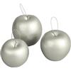 BELLAFIORA 10AMAZ0419122 - Frutta Artificiale Decorativa: Mele, 65 mm, Colore: Argento, 24 pz.