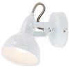 BRILONER - Faretto orientabile Retro Vintage, Lampada da Parete, applique, Attacco E14 Max. 40W Non Inclusa, Paralume Ø10.5cm, Luce da Muro, metallo satinato, Bianco, 100x155mm (DxA)