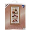 VERVACO Kit Punto Croce Contato Torte DELIZIOSE Decorativi per Pareti ca. 17 x 37 cm Set Fai da Te Creativo Adulti Ricamo Casa Decor Arte da Parete Kit per Hobby Cross Stitch