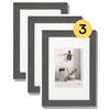 walther design Grigio 20 x 30 cm con passe-partout, Confezione da 3, Cornice in Legno per la casa HO030D3