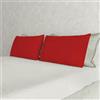 Italian Bed Linen Coppia Federe Max Color 100% cotone, misura federa 50x80 cm con patella interna, Tinta Unita - ROSSO