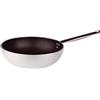 Pentole Agnelli ALSA2111WS28 Wok con Fondo Svasato, Alluminio, Argento, 28 cm