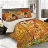 Italian Bed Linen Parure Copripiumino con Stampa Digitale a Copertura Totale Sul Sacco e Sulle Federe 2 Posti 100% Cotone