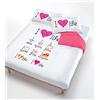 Italian Bed Linen Digital Parure Copripiumino, 100% Cotone, Multicolore (702 I Love Life), Matrimoniale