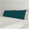 Italian Bed Linen Coppia Federe Max Color 100% cotone, misura federa 50x80 cm con patella interna, Tinta Unita - PETROLIO