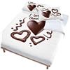 Italian Bed Linen PARURE COPRIUPIUMINO DIGITAL STAMPATO IN DIGITALE MATRIMONIALE CUORI CIOCCOLATO