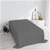 Italian Bed Linen Lenzuolo Sopra MAX COLOR Piazza e Mezza 180x300 cm, 100% Cotone Made in Italy - Lenzuola Letto Piazza e Mezza in Tinta Unita - GRIGIO SCURO