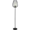 Eglo Lampada da terra Newtown, piantana vintage a uno punto luce, lampada a stelo retrò in acciaio, nero, E27, incl interruttore a pedale