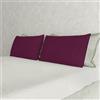 Italian Bed Linen Coppia Federe Max Color 100% cotone, misura federa 50x80 cm con patella interna, Tinta Unita - PRUGNA