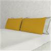 Italian Bed Linen Coppia Federe Max Color 100% cotone, misura federa 50x80 cm con patella interna, Tinta Unita - SENAPE