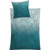 Kleine Wolke 6238675952 - Set Copripiumino singolo e federa in raso makò vero, 135 x 200 cm, colore: Petrolio