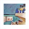 Art Group L' Arte Gruppo Harbour View Derek Melville Stampa Artistica, Carta, Multicolore, 40 x 40 x 1.3 cm